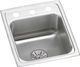 Elkay Lustertone® Classic Lustrous Satin 15" x 17-1/2" x 6-1/2" 3-Hole Single Bowl Drop-In ADA Sink with Perfect Drain®-0