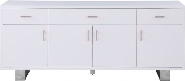 Meridian Furniture Excel White/Chrome Sideboard and Buffet-2