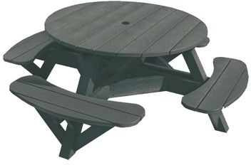 C R Plastics Slate Grey Picnic Table-0