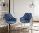Mazin Furniture Ayami Blue/Chrome Dining Arm Chair -4