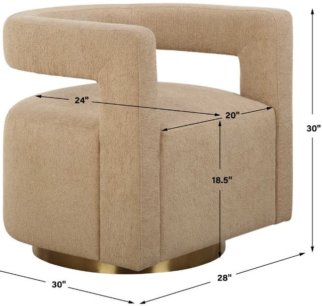 Uttermost® Grounded Beige Swivel Chair-2