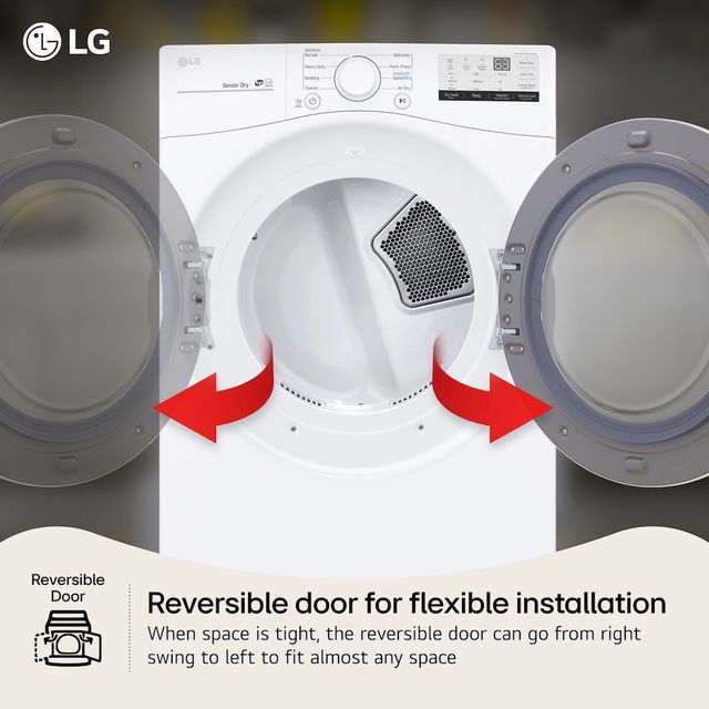 LG 7.4 Cu. Ft. White Front Load Electric Dryer-2
