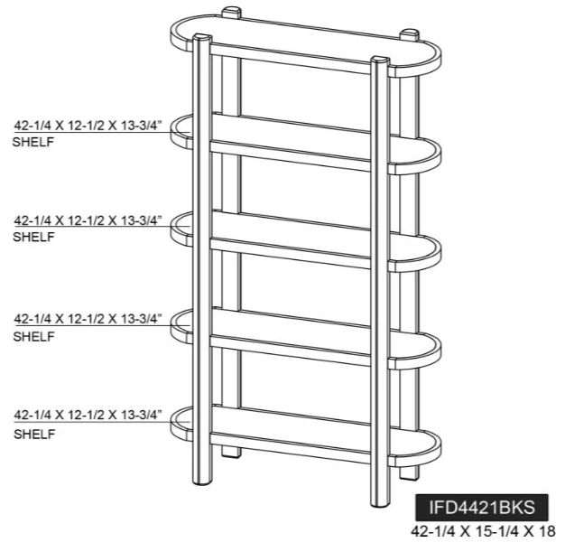 International Furniture Direct Balam Stained Dark Bookcase-2