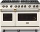 Viking® 5 Series 48" Pure White Pro Style Gas (LP) Range with Brushed Brass Trim-3