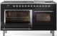 Ilve® Nostalgie II Series 60" Glossy Black Pro Style Dual Fuel Range-2