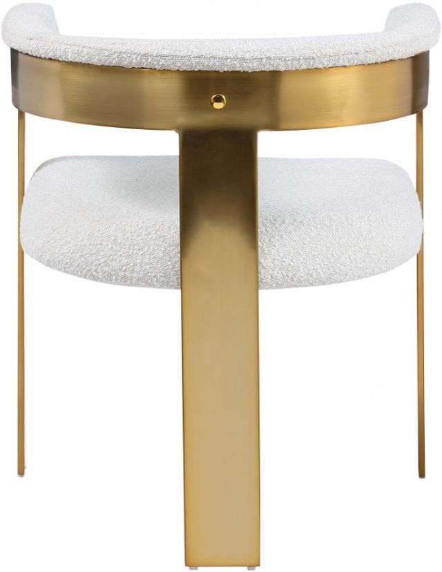 Meridian Furniture Romeo Cream/Brushed Gold Boucle Upholstered Dining Chair-3