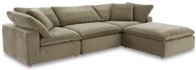 Moe's Home Collection Clay Lounge 4-Piece Desert Sage Modular Sectional and Ottoman-0