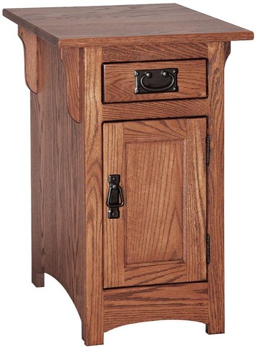 Country Classic Collection Customizable Mission 1-Door Chairside Table -0