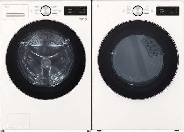 LG Alpine White Front Load Washer & Electric Dryer Laundry Pair-0