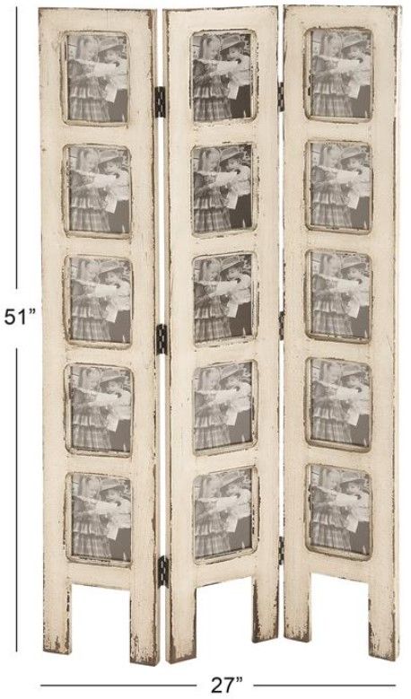 Deco Marche White 27" Room Panel Screen Divider-3