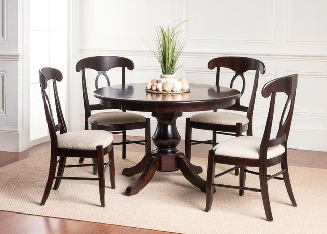 Urban Collections by Yutzy Woodworking Estate Retreat Cherry/Rich Cherry 36”x36” Single Pedestal Dining Table with 2 Leaves-2
