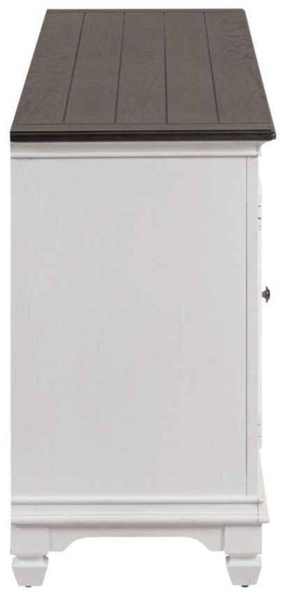 Liberty Furniture Charcoal/Wirebrushed White 80" Console with Fireplace-3