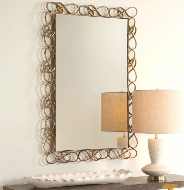 Uttermost® Twist It Antique Brass Mirror-1