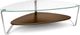 BDI Dino™ 1343 Glass Top Coffee Table with Chocolate Stained Walnut Shelf-0