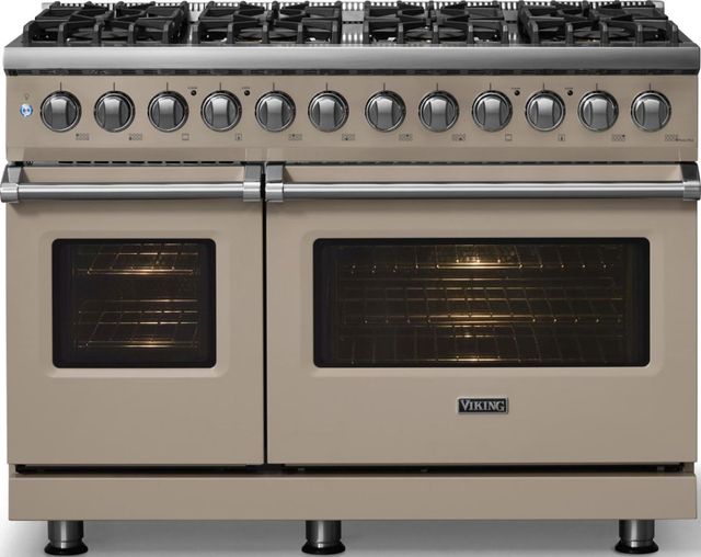 Viking® 5 Series 48" Nantucket Pro Style Dual Fuel (NG) Range with Polished Chrome Trim-2