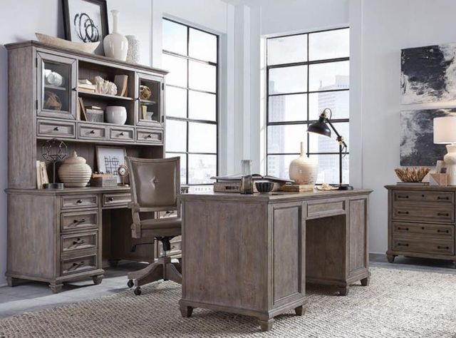 Magnussen Home® Lancaster Dovetail Gray Executive Desk-1