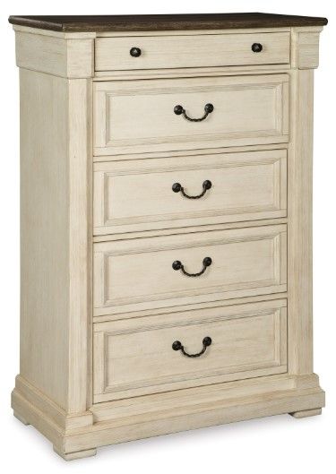 Signature Design by Ashley® Bolanburg 5-Piece Antique White California King Panel Bed Set-3