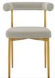 Armen Living Shannon 2-Piece Gold/Taupe Upholstered Dining Side Chair Set-2