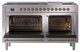 Ilve® Nostalgie II Noblesse 60'' Stainless Steel Pro Style Dual Fuel Range with Brass Trim-2