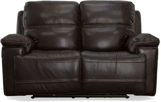 Flexsteel® Fenwick Dark Brown Power Reclining Loveseat with Power Headrests-1