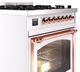 Ilve® Nostalgie II Noblesse 30" White Pro Style Dual Fuel Range with Copper Trim-4