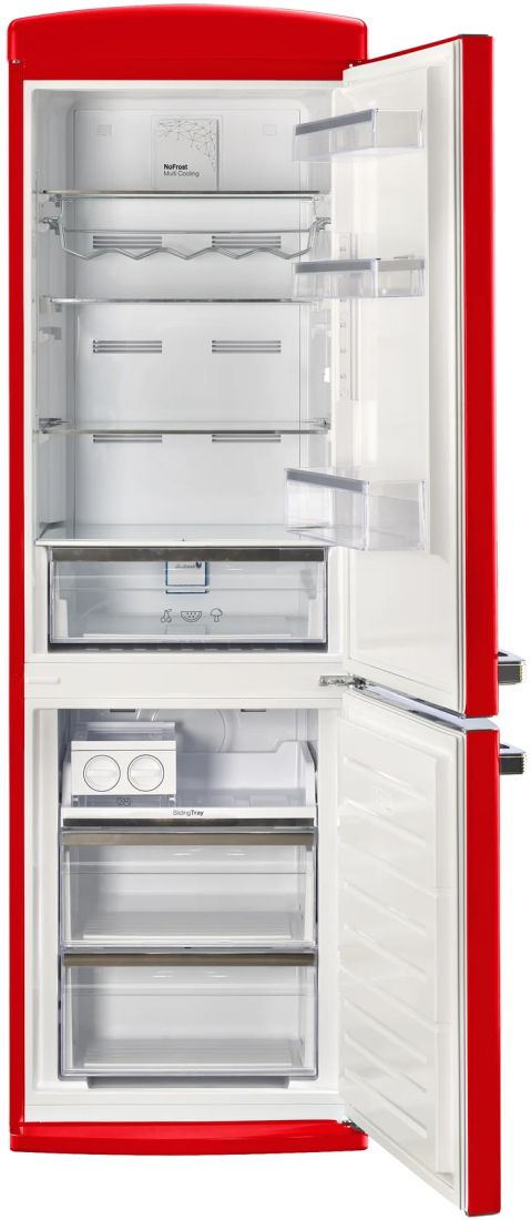 Unique® Appliances Classic Retro 24" 11.7 Cu. Ft. Candy Apple Red Counter Depth Bottom Freezer Refrigerator-1
