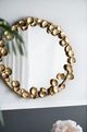 A & B Home Gold Round Wall Mirror with Golden Leaf Accents-4