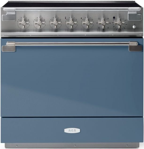 AGA™ Elise 36" Stainless Steel Pro Style Induction Range with Stone Blue Door-0