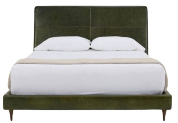 American Leather® Customizable Menlo Park Leather Queen Upholstered Panel Bed-2