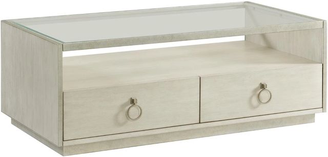 Riverside Furniture Maisie Glass Top Coffee Table with Champagne Base-0