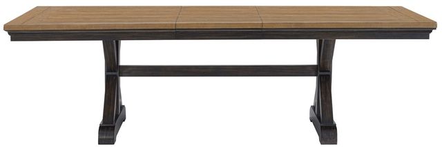 Elements International Montrose Brown/Espresso Dining Table with 20" Leaf-3