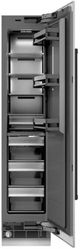 ZLINE Autograph Edition 18 in. 8.6 Cu. Ft. Right Hinge Column Freezer in Satin Stainless Steel with Graphite Gray Interior and Matte Black Accents-1