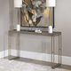 Uttermost® Cardew Charcoal Gray Console Table with Brushed Brass Base-1