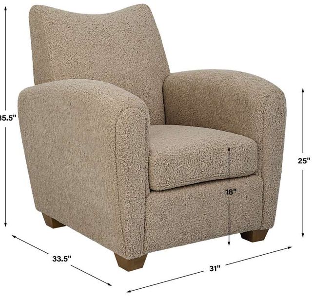 Uttermost® Teddy Latte Accent Chair-2