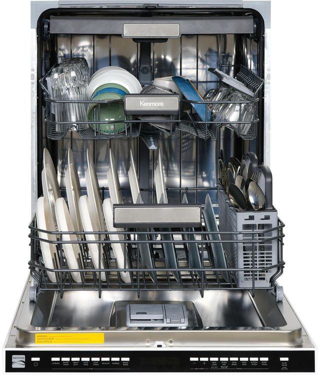 Kenmore® 24" White Top Control Built-In Dishwasher with UltraWash® Plus System and Removable 3rd Rack White-2