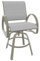Telescope Casual Aruba Abalone/Storm Aluminum/Fabric Outdoor Sling Balcony Height Swivel Cafe Chair-0