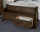 Vaughan-Bassett Scotsman Molasses King Panel Bed with Seagrass Headboard and Elder's Storage Bench Footboard-4