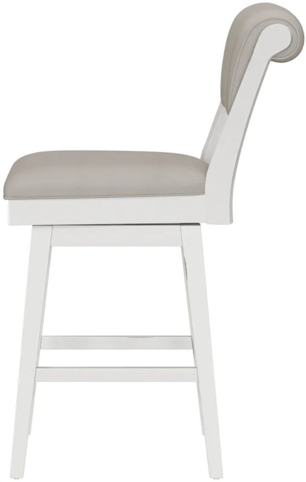 HH2 Home Clarion Fog Gray/White Square Counter Stool-4