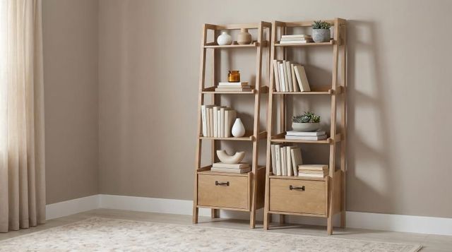 Coaster® Fabian 2-Piece Light Brown Bookshelf with Drawer Set-1
