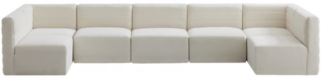 Meridian Furniture Quincy 7-Piece Cream Armless Modular Sectional-1