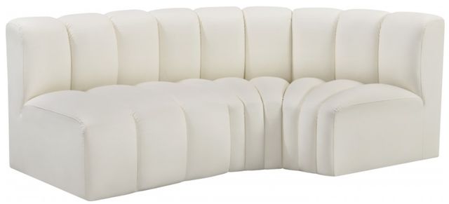Meridian Furniture Arc 3-Piece Cream Leather Modular Sectional-0