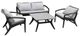 Armen Living Brighton 4-Piece Dark Eucalyptus/Grey/White Outdoor Patio Seating Set-0