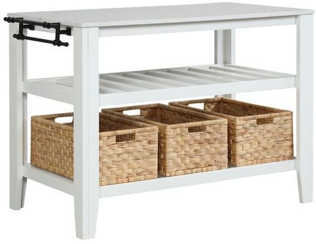 ACME Furniture Sezye Marble Top Kitchen Island with White Base-0