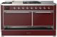Ilve® Majestic III 60" Burgundy Pro Style Dual Fuel Liquid Propane Range with Griddle and Chrome Trim-2