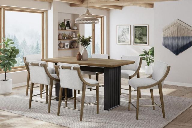 Bernards Elure Latte Double Pedestal Counter Dining Table with Peppercorn Base-1