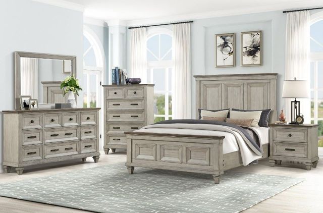 New Classic® Home Furnishings Mariana 4-Piece Vintage Creme Queen Panel Bedroom Set-1