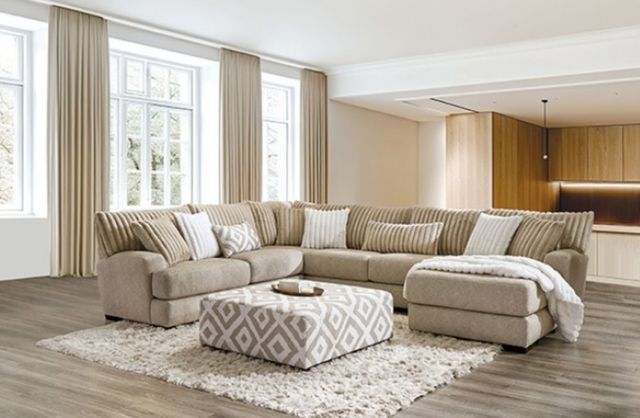 Furniture of America® Loughton 3-Piece Light Brown Sectional-1