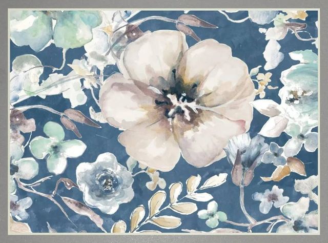Classy Art Indigo Beautiful II by PatriciaPinto Mirrored Frame Wall Art-1