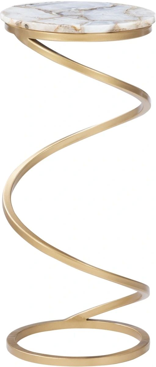 Powell® Gynn Gray Spiral Drink Table with Gold Base-0