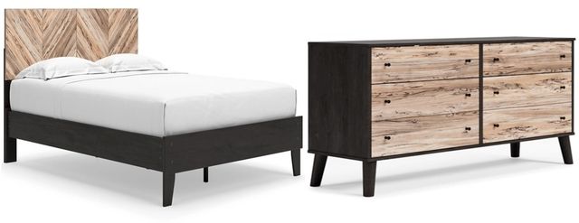Signature Design by Ashley® Piperton 2-Piece Two-tone Brown/Black Queen Panel Platform Bed Set-0